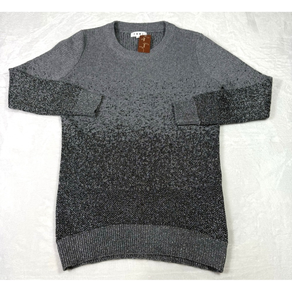 THML Anthropologie Sweater Womens Small Metallic Sparkle Holiday Ombre NWT